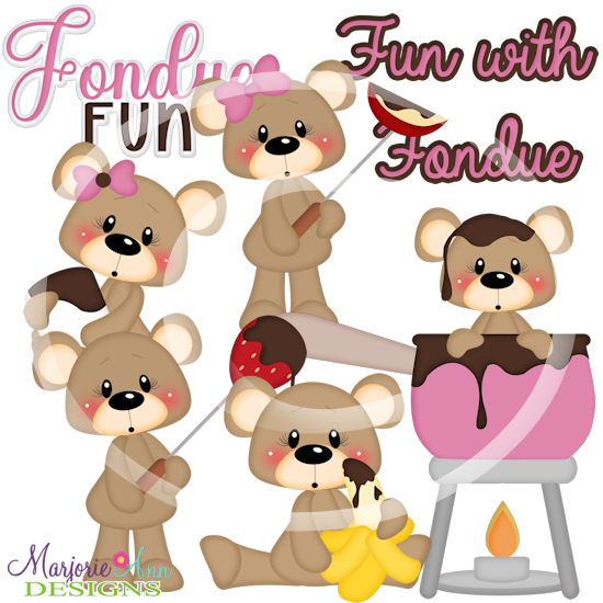 Franklin & Frannie Fondue Fun Cutting Files Includes Clipart - Click Image to Close
